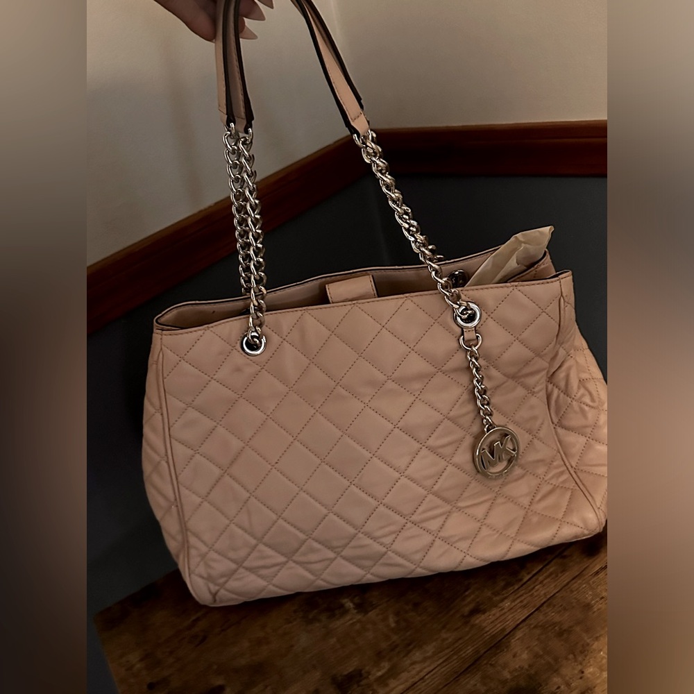 Michael Kors quilted blush bag